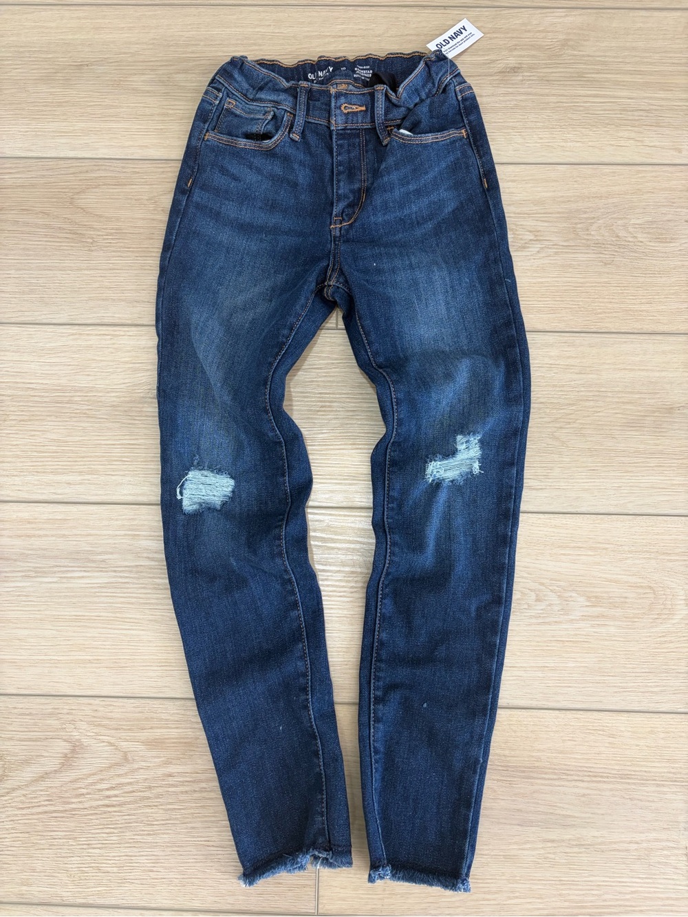 Old Navy Casual Trendy Girls Rockstar Jeggings with Knee Distress. Size 10
